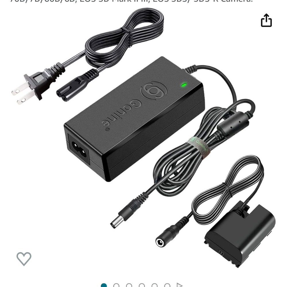 NWT ACK-E6 AC Power Adapter Gonine Decode ACK-E6 + DR-E6 DC Coupler Kit